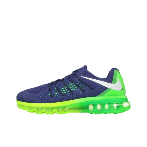 Nike Air Max 2015 Low Топ Повседневные Беговые Кроссовки Унисекс Синие Зеленые