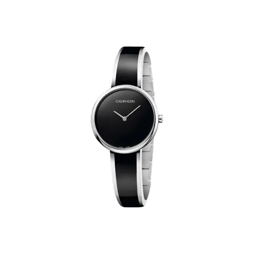 Calvin Klein CK Quartz Коллекция Наручные часы Кварцевый механизм Стальной ремешок 30 мм Черный циферблат Женские часы