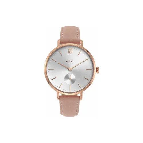 FOSSIL Kalya Collection Кварцевые Женские Часы Кожаный Ремешок 36 мм Серебристый Циферблат