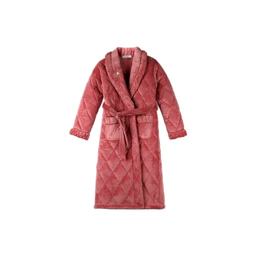 Q'NIANMA Коричневый Красный Женские Банные халаты