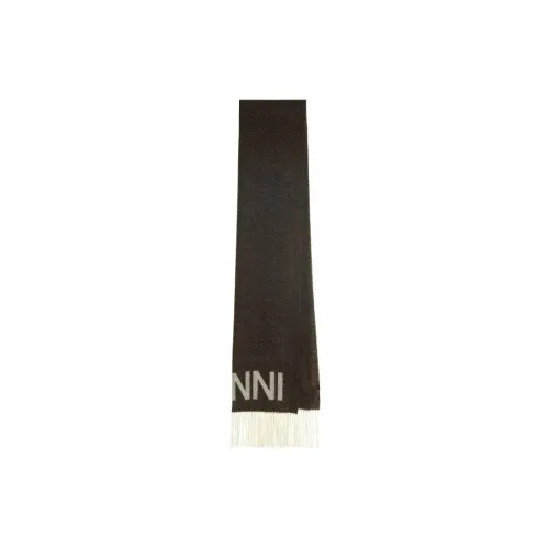 GANNI Wool Knit Шарфы Коричневый Женские