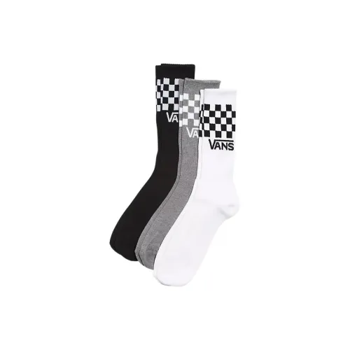 Vans 3 упаковки Черный + Серый + Белый Унисекс MID Носки до икры