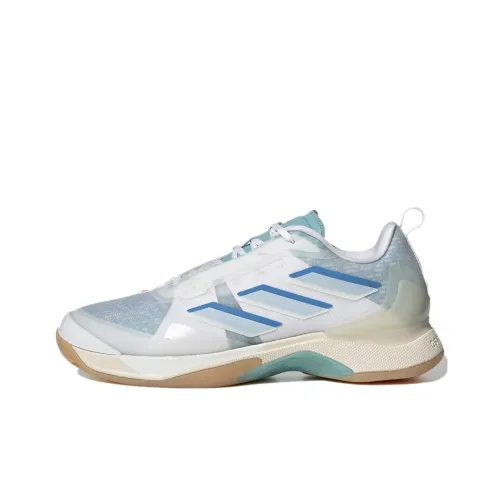 Adidas Avacourt Slip-resistant Abrasion-resistant Low Top Tennis Shoes Women's White Cyan
