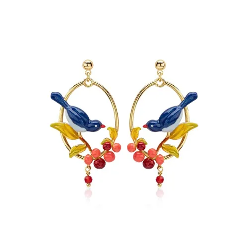 Fariya Медные серьги с 18K золото-покрытием на 925 пробы стерлингового серебра женские