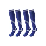 Темно-синие спортивные компрессионные носки с высокой эластичностью, удобными и отводящими влагу [набор из 2 пар]