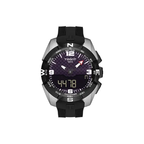 TISSOT NBA Series Кварцевый механизм Мужские часы Часы 45 мм Фиолетовый циферблат Часы Титановые корпуса Часы Резиновый ремешок