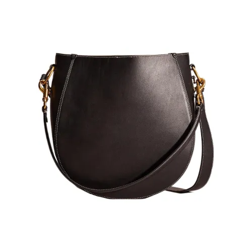 COACH Maddy Дубленая кожа Сумка через плечо Большая Женская Черная