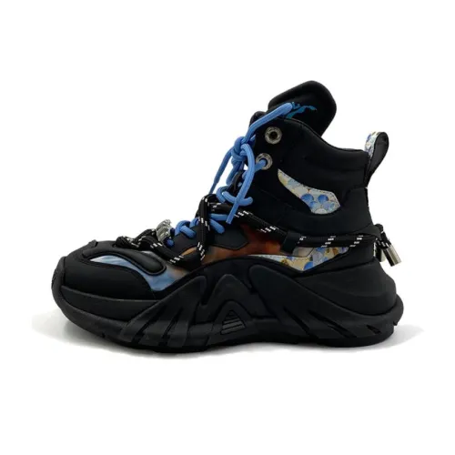 CINDY C ERIC Высота Увеличивающие Высокие Топы Толстая Подошва Женские Черные Синие