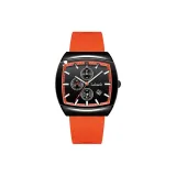 Чёрный циферблат, оранжевый ремешок