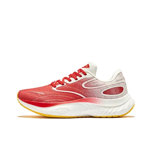 Erke Land Tour Амортизация Низкий Топ Беговые кроссовки Мужской Киноварный красный Микрокристалл белый