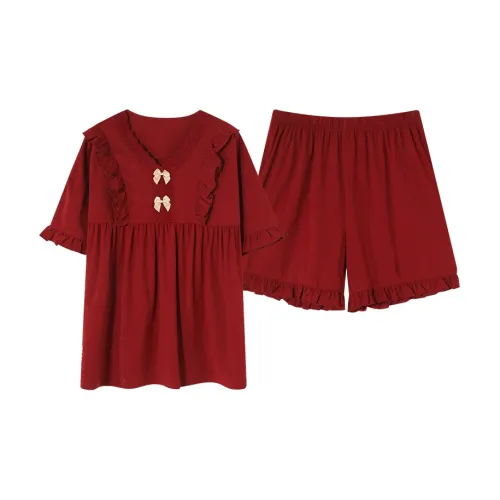 Montagut Pajama Комплект Летний Женский Красный