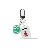 Серебряный застежка, зеленый кубик, брелок