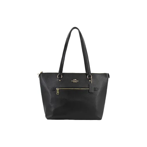 COACH Gallery Кожа Тоут Сумка Сумка для покупок Сумка Сумка через плечо Женская Черная