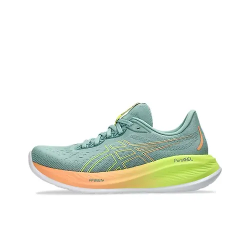 Asics Гель CUMULUS 26 Беговые кроссовки Низкий топ Зеленый Желтый Женские