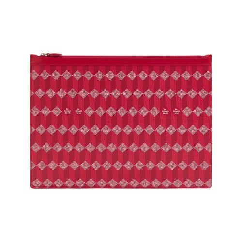 AU DEPART Покрытый холст Клатч Экстра-большой Женский Красный