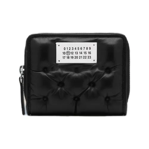 Maison Margiela Glam Slam Напп Кожа Кошелек Маленький Мужской Черный