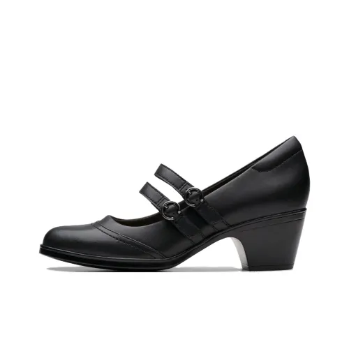 Clarks Квадратный каблук Mary Jane обувь 5,5 см женская черная