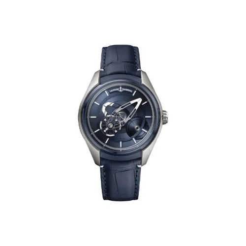 ULYSSE NARDIN· Whimsy Series Автоматический Механический Механизм Мужские Часы 43 мм Синий Циферблат Титан Корпус Часы Кожаный Ремешок
