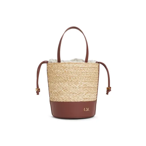 CHARLES KEITH Коровья кожа Ведрообразная сумка Сумка через плечо Сумка среднего размера Женская Коричневый Бежевый