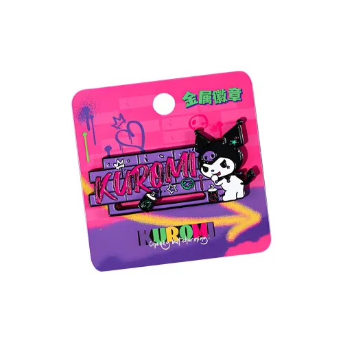 Санрио Kuromi Два Тон Милый Значок Санрио Graffiti Металл Значки