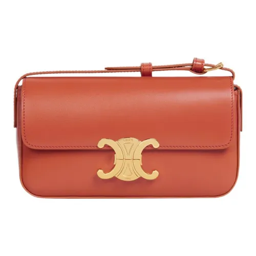 CELINE Claude Блестящая коровья кожа через плечо одно плечо маленькая женская сумка красный халцедон