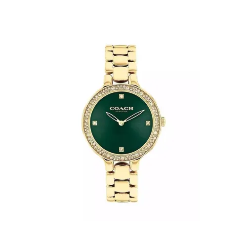 COACH Chelsea Collection Женские часы Кварцевый механизм корпус из нержавеющей стали ремешок 32 мм зеленый циферблат