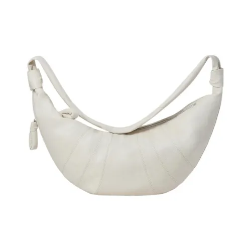 Lemaire Croissant Series Коровья кожа Полумесяц Сумка через плечо с наполнителем Большая Женская Мел Белый