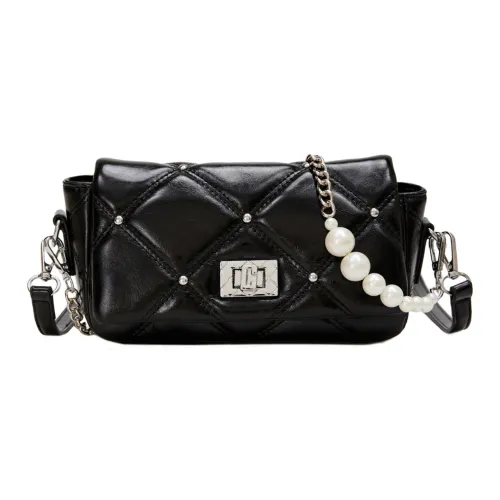 UNITE STAR ПУ (полиуретан) Сумка через плечо Средняя Женская Черная Серебряная