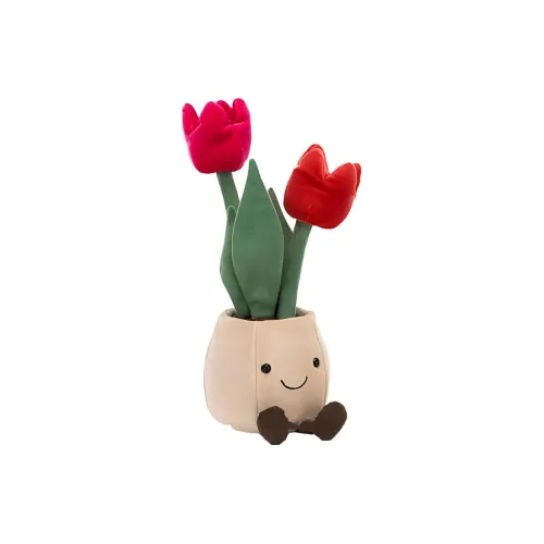 JELLYCAT Fun Plant Collection Тюльпан Ваза Куклы Плюшевая кукла 30 см Высота в сидячем положении