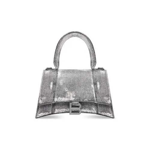 Balenciaga HOURGLASS Овчина Сумка через плечо Сумка Маленькая Женская Черная