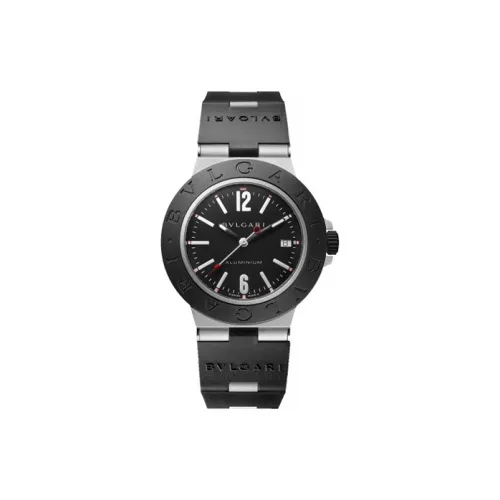 BVLGARI ALUMINIUM Часы Корпус Из Алюминия И Титана, Черный Циферблат И Ремешок Из Черного Каучука