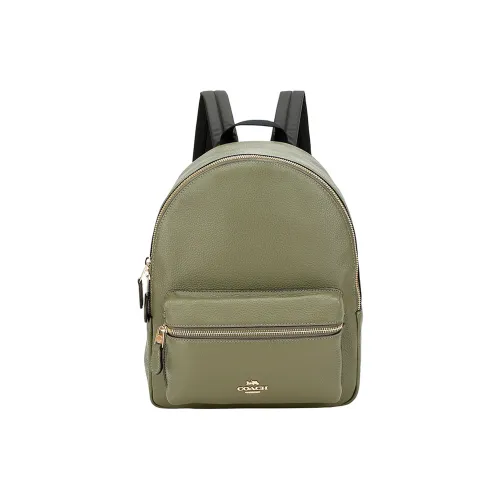 COACH Charlie Кожа Рюкзак Средний Женский Оливково-зеленый