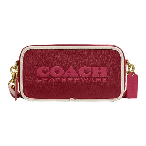 COACH Kia Каменная кожа Camera Сумка Сумка через плечо Средняя Женская Вишнево-красная