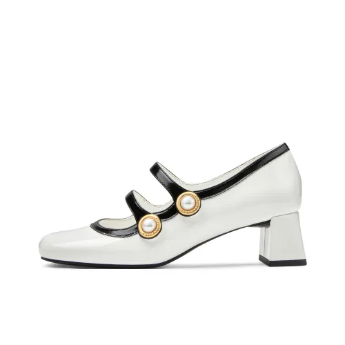 CHARLES KEITH Маленький CK Грубый каблук Mary Jane Высокие каблуки 4,7 см Женские