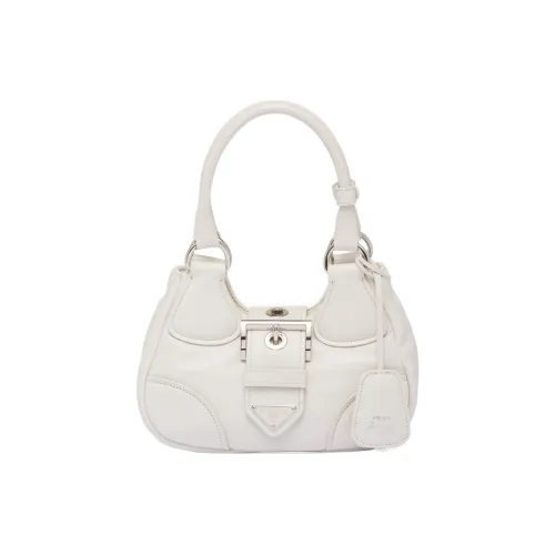 PRADA Мягкая овечья кожа сумка через плечо сумка-полумесяц сумка через плечо сумка мини женская белая