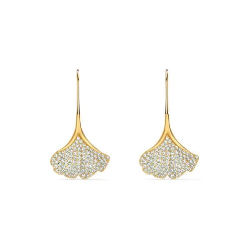 Swarovski Dancing Swan Кристальные Серьги Золотые Женские