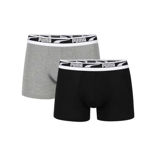 PUMA 2 упаковки серый + черный белый мужские боксер-шорты
