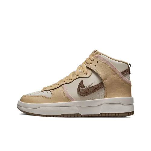 Nike Dunk High 'Neapolitan' противоскользящие устойчивые к истиранию высокие кроссовки для скейтбординга женские коричнево-розовые