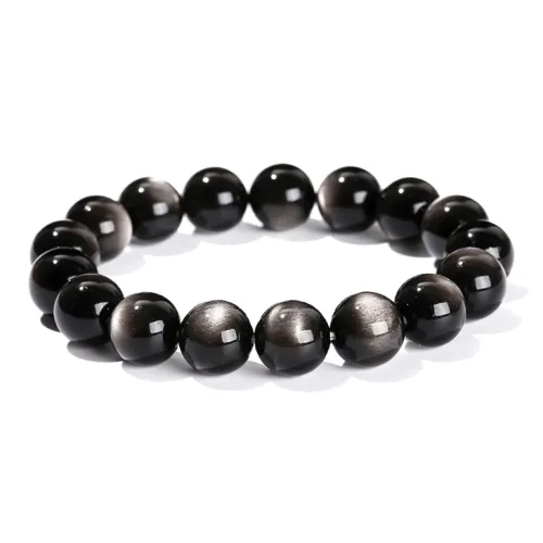 ASTAR HADES Серебряный SHEEN Обсидиан Браслеты Унисекс