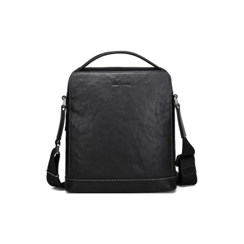 ELLE HOMME Растительное дубление крупнозернистая текстура коровья кожа сумка на плечо сумка через плечо мужская черная