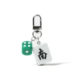 Серебряная застежка, южный ветер, зеленый кубик, брелок