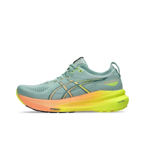 Asics Gel Kayano 31 Low Топ Беговые кроссовки Женские Зеленый Желтый