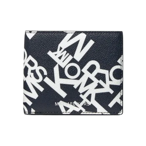 MICHAEL KORS Кошелек из искусственной кожи маленький мужской темно-синий и белый