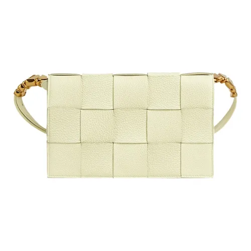 Bottega Veneta Cassette Корова Кожа Tofu Сумка Camera Сумка Сумка через плечо Стандартная Унисекс Страстный Желтый