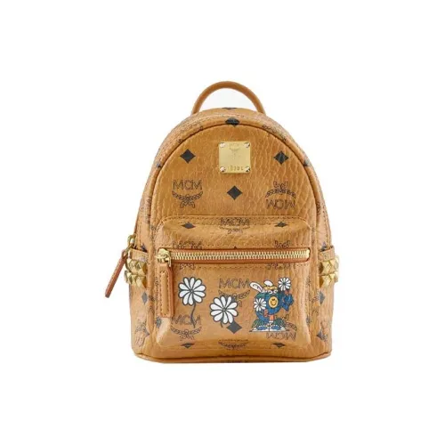 MCM Stark Visetos Рюкзак из искусственной кожи женский цвет коньяк