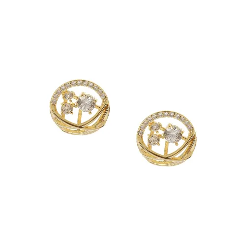 VERENA REINE Серьги-гвоздики с покрытием из 18К золота унисекс золото