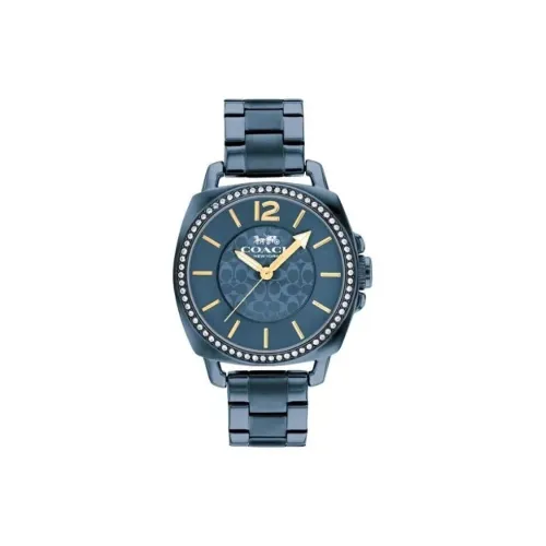 COACH Женские часы Кварцевый механизм корпус из нержавеющей стали ремешок 34 мм черный циферблат