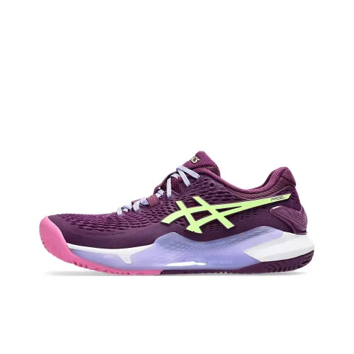 Asics Гель Resolution 9 Low Топ Теннисные Кроссовки Женские Темно-фиолетовый Красный