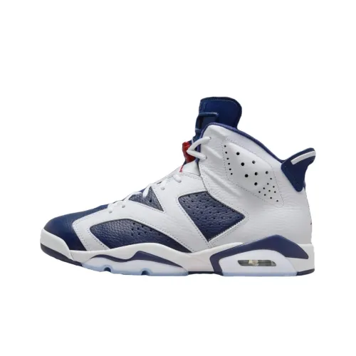 Jordan Air Jordan 6 Винтажные баскетбольные кроссовки High Top Белый Синий Мужской