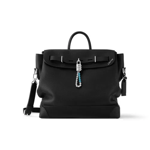 LOUIS VUITTON Steamer Colorado Телячья кожа Сумка через плечо Мужской Черный